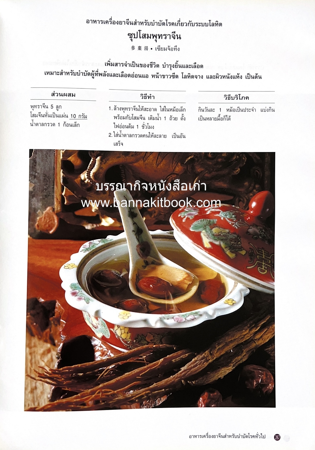 อาหารเครื่องยาจีน : หลักโภชนาการพร้อมสูตรอาหารอายุวัฒนะ โดย : รศ.ดร.ประพิณ มโนมัยวิบูลย์ และคณะ.