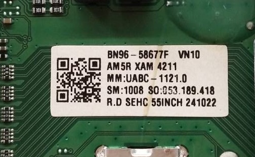 เมนบอร์ดทีวีซัมซุง SAMSUNG อะไหล่แท้/มือสองพร้อมใช้งาน พาร์ท BN96-58677F ใช้กับรุ่นUA55DU7700KXXT เวอร์ชั่น SF08