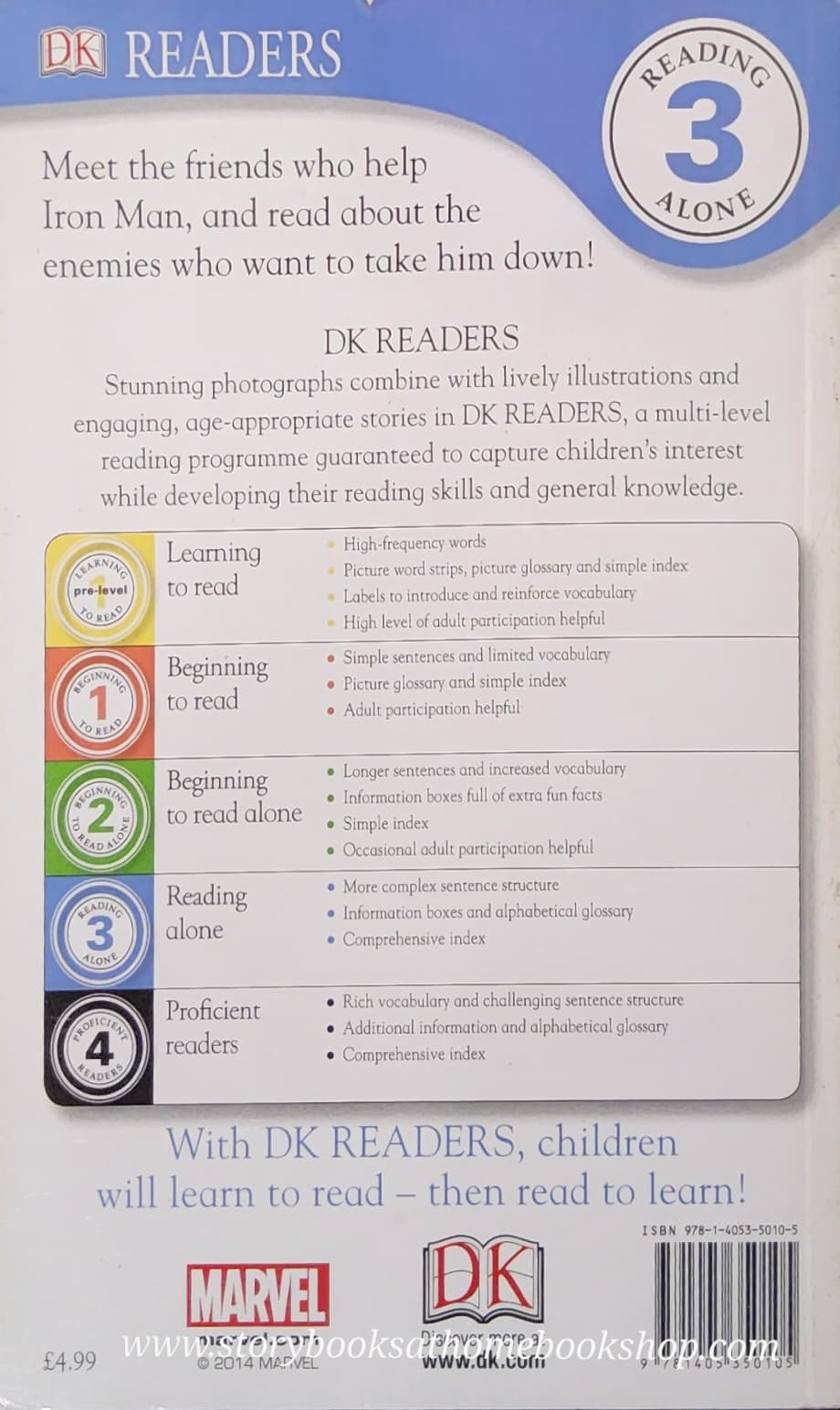 หนังสือนิทานปกอ่อน** 🍅🍓DK Readers :MARVEL IRON MAN FRIENDS AND ENEMIES READING 3