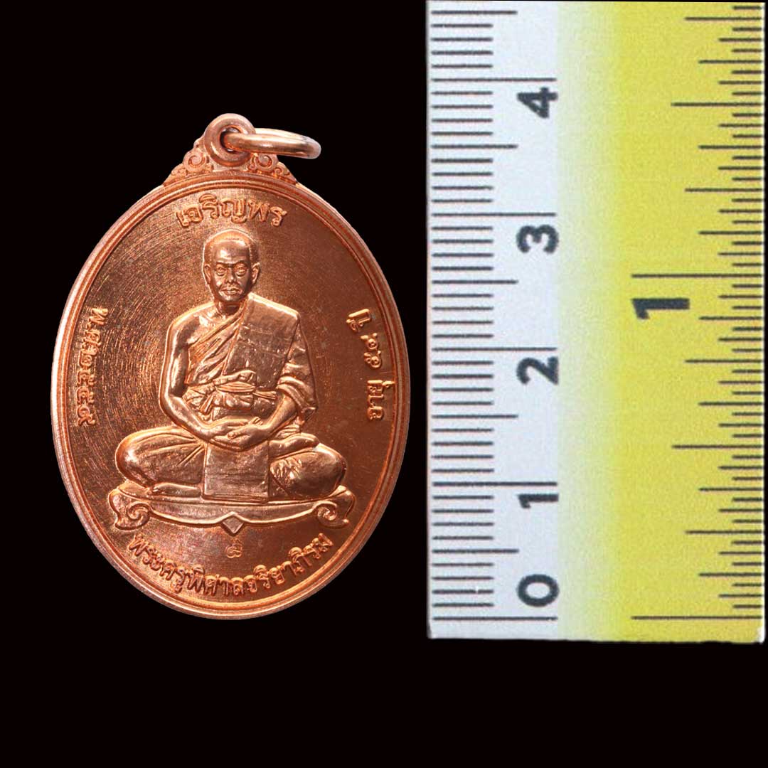 เหรียญเจริญพรเต็มองค์ พระมหาสุรศักดิ์ วัดประดู่ ปี59 เนื้อทองแดง
