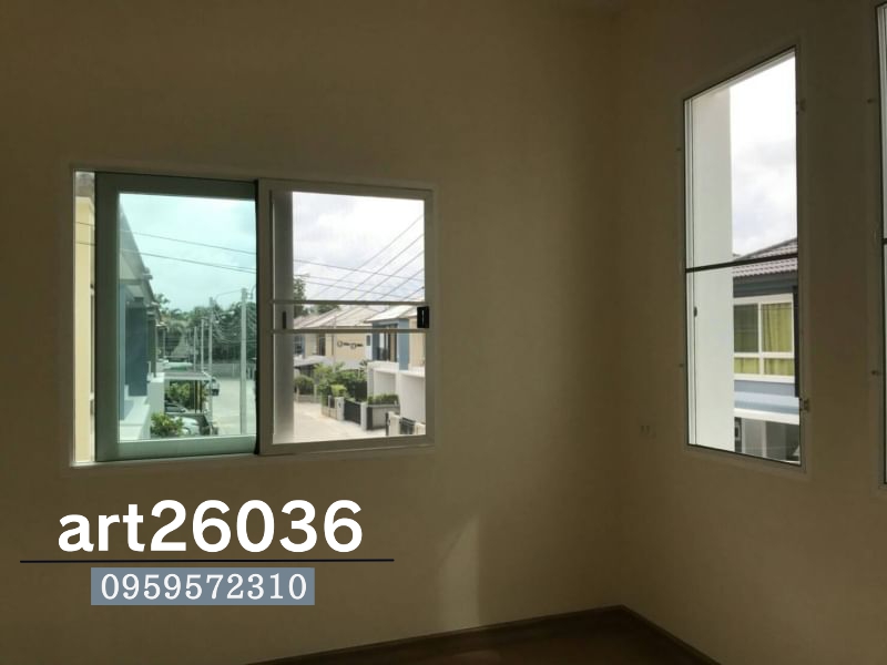 กระจกหน้าต่าง ประตู บานเลื่อน เหล็กดัดสีขาว