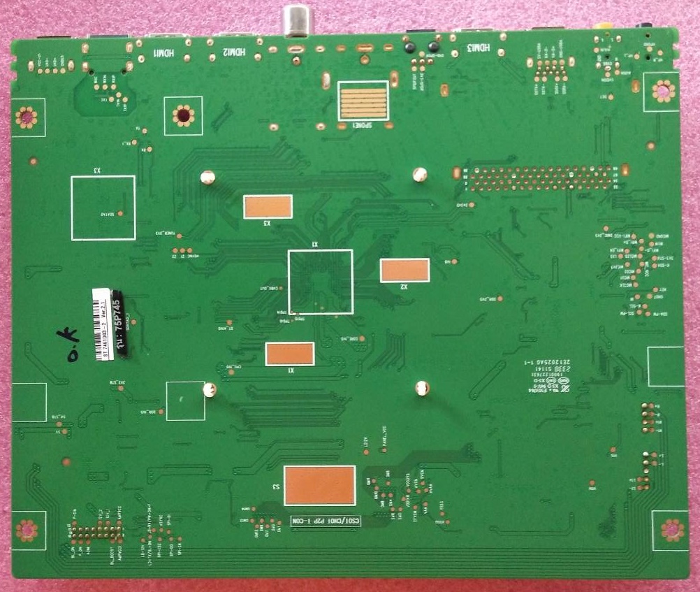 เมนบอร์ดทีวี ทีซีแอล TCL ของแท้ถอดจากเครื่อง รุ่น 75P745 พาร์ท40-R51MG8-MAC2HG ทีบาร์ ST7461D03-2