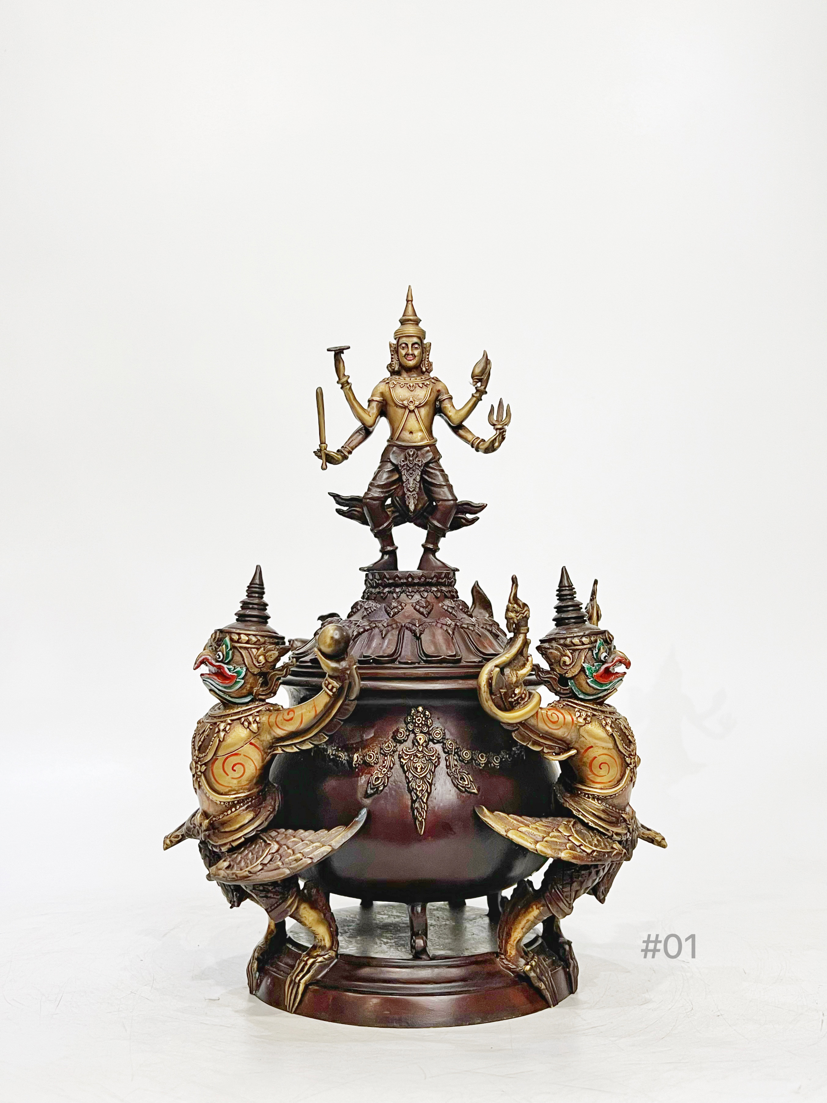 บาตรน้ำมนต์ พระนารายณ์ทรงครุฑ สูง 12 นิ้ว