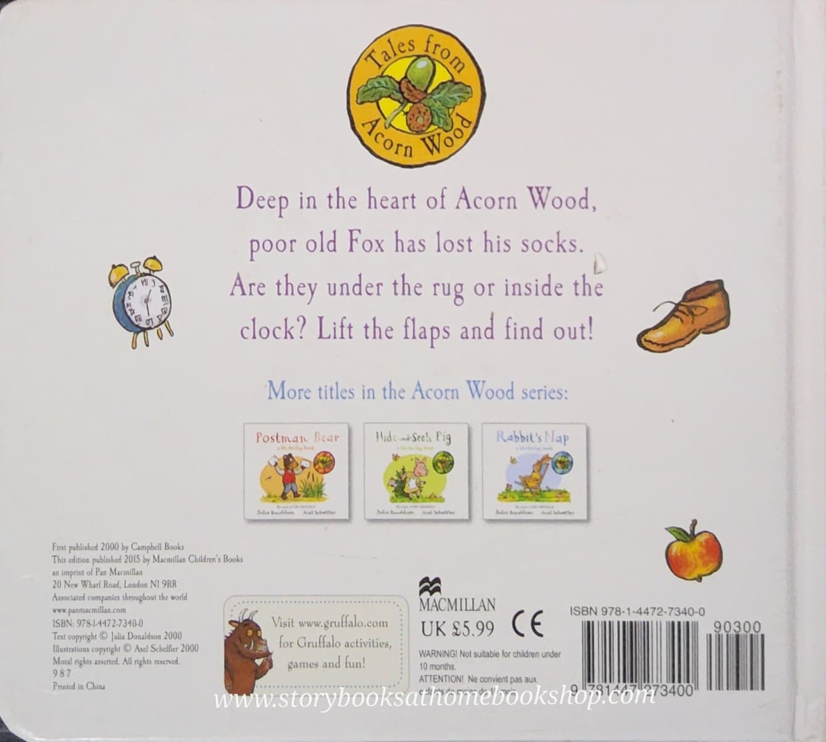 LIFT THE FLAP BOARD BOOK** 🍅🍓 FOX'S SOCKS BY JULIA DONALDSON.AXEL SCHEFFLER