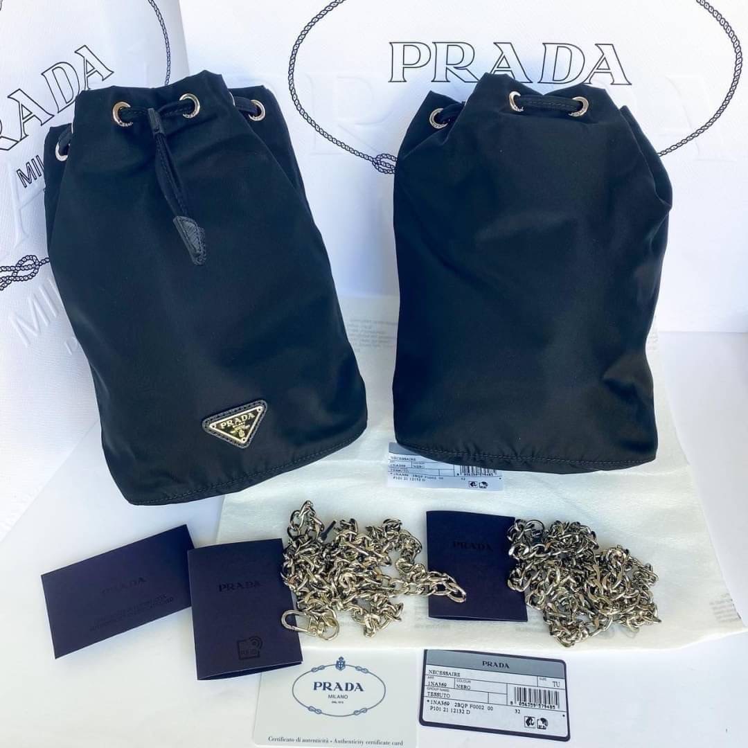 New Prada pouch nylon black