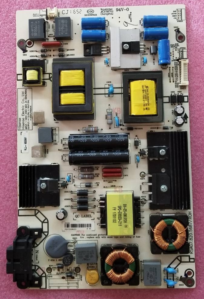 เพาเวอร์ซัพพลายทีวีไฮเซน (Power Supply TV HISENSE) มือสองพร้อมใช้งาน รุ่น50K3110WT พาร์ท RSAG7.820.5687/ROH