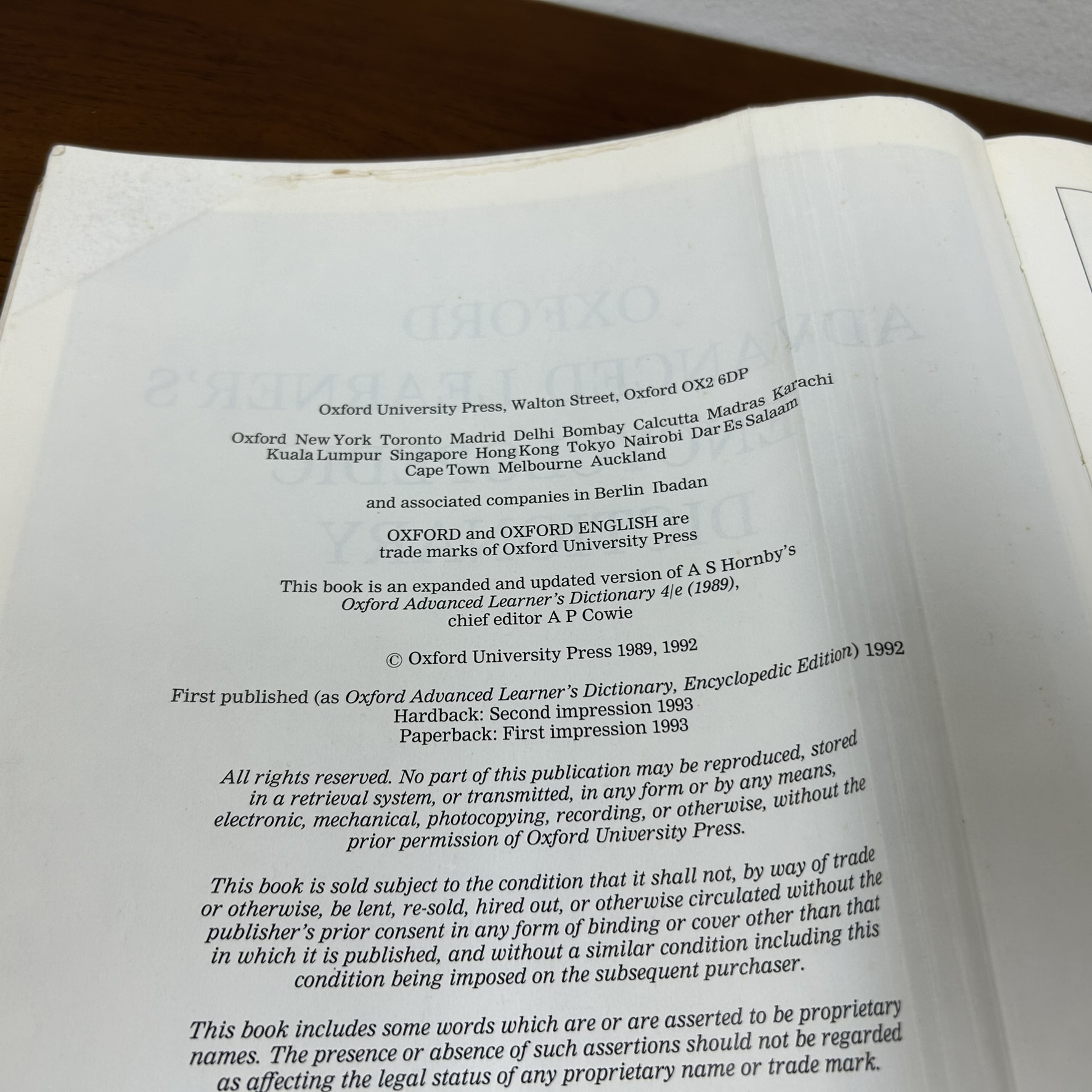 Oxford Advanced Learner's Encyclopedic Dictionary: Paperback (มือสอง) ดิกชันนารี พจนานุกรม