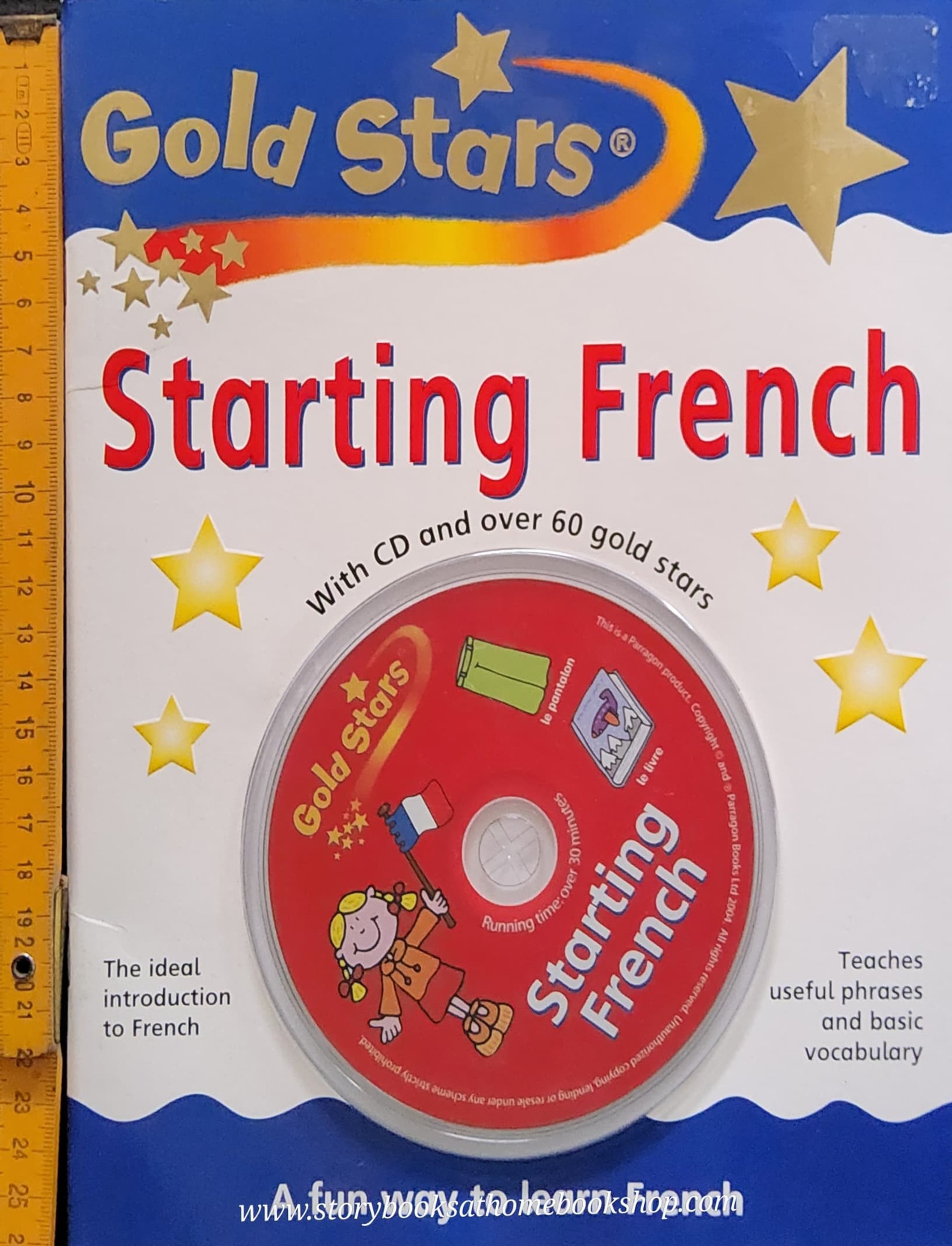 KNOWLEDGE LANGUAGE BOOK** ♥️GOLD STARS STARTING FRENCH WITH CD)
