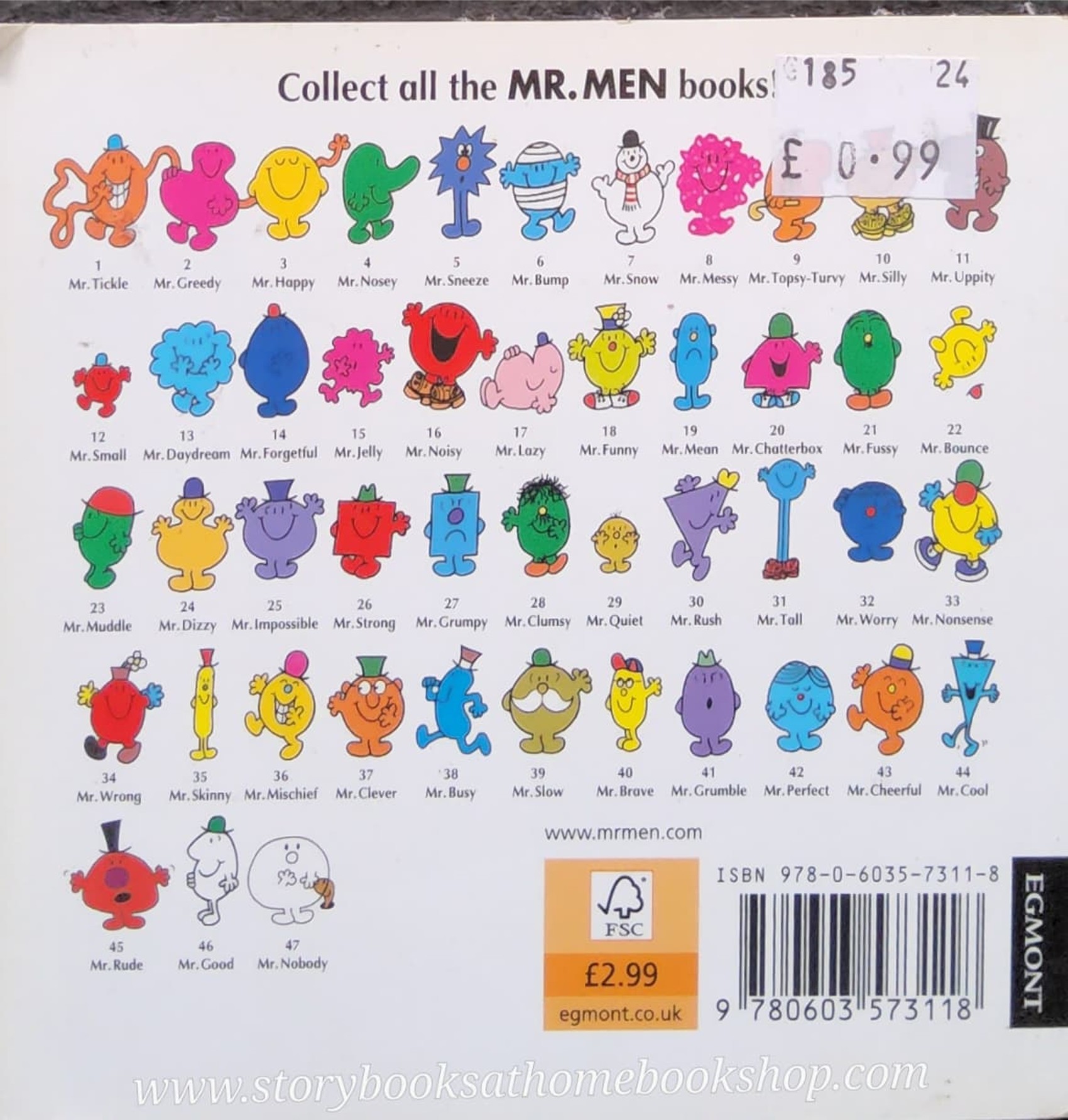 หนังสือ Bestseller Small book** **หนังสือนิทานปกอ่อน** 👉LITTLE MISS&MR.MEN👍 🍅🍅MR.HAPPY by Roger Hargreaues