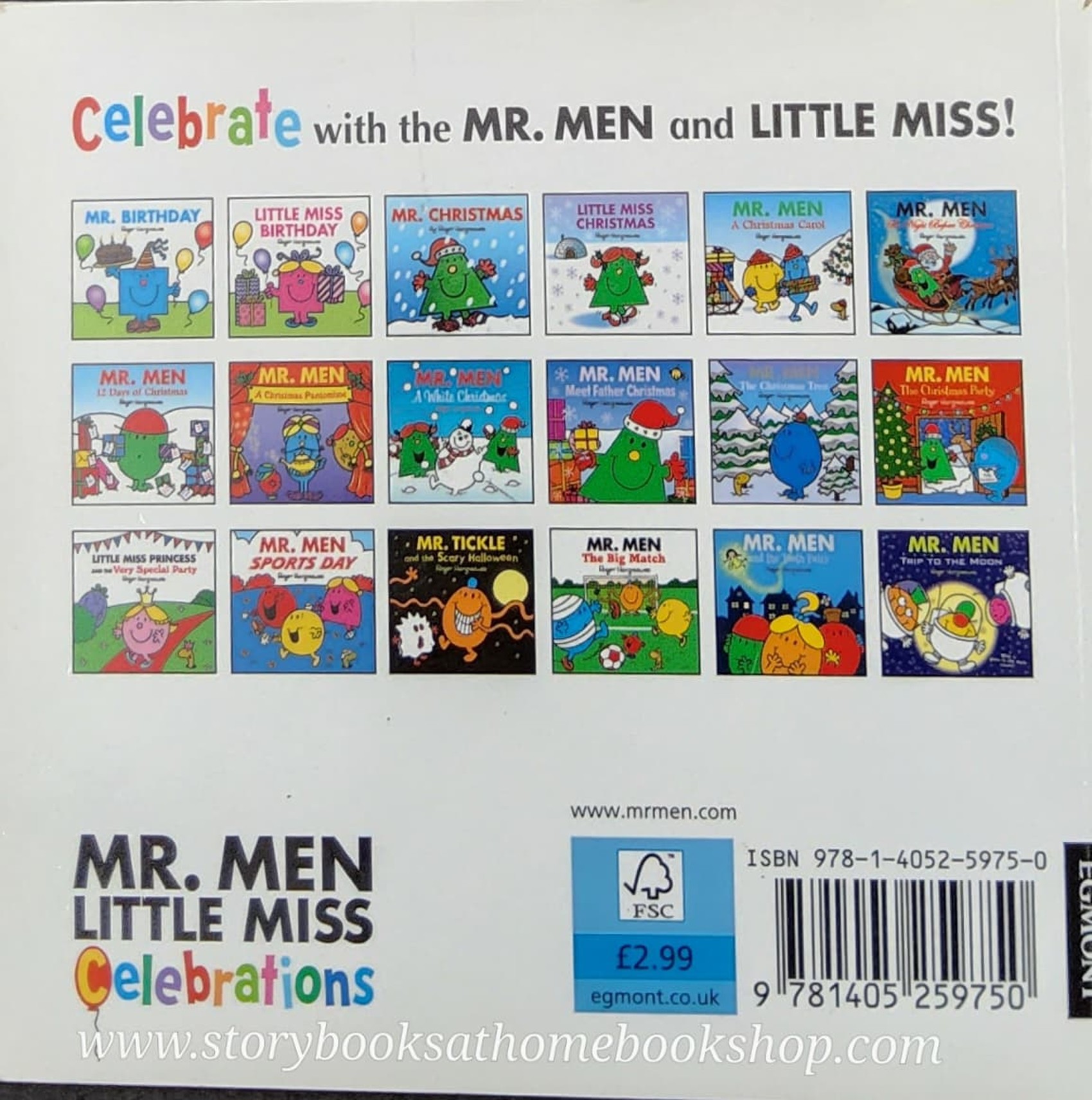 หนังสือ Bestseller Small book** **หนังสือนิทานปกอ่อน** 👉LITTLE MISS&MR.MEN👍 🍅🍅MR.MEN A WHITE CHRISTMAS by Roger Hargreaues