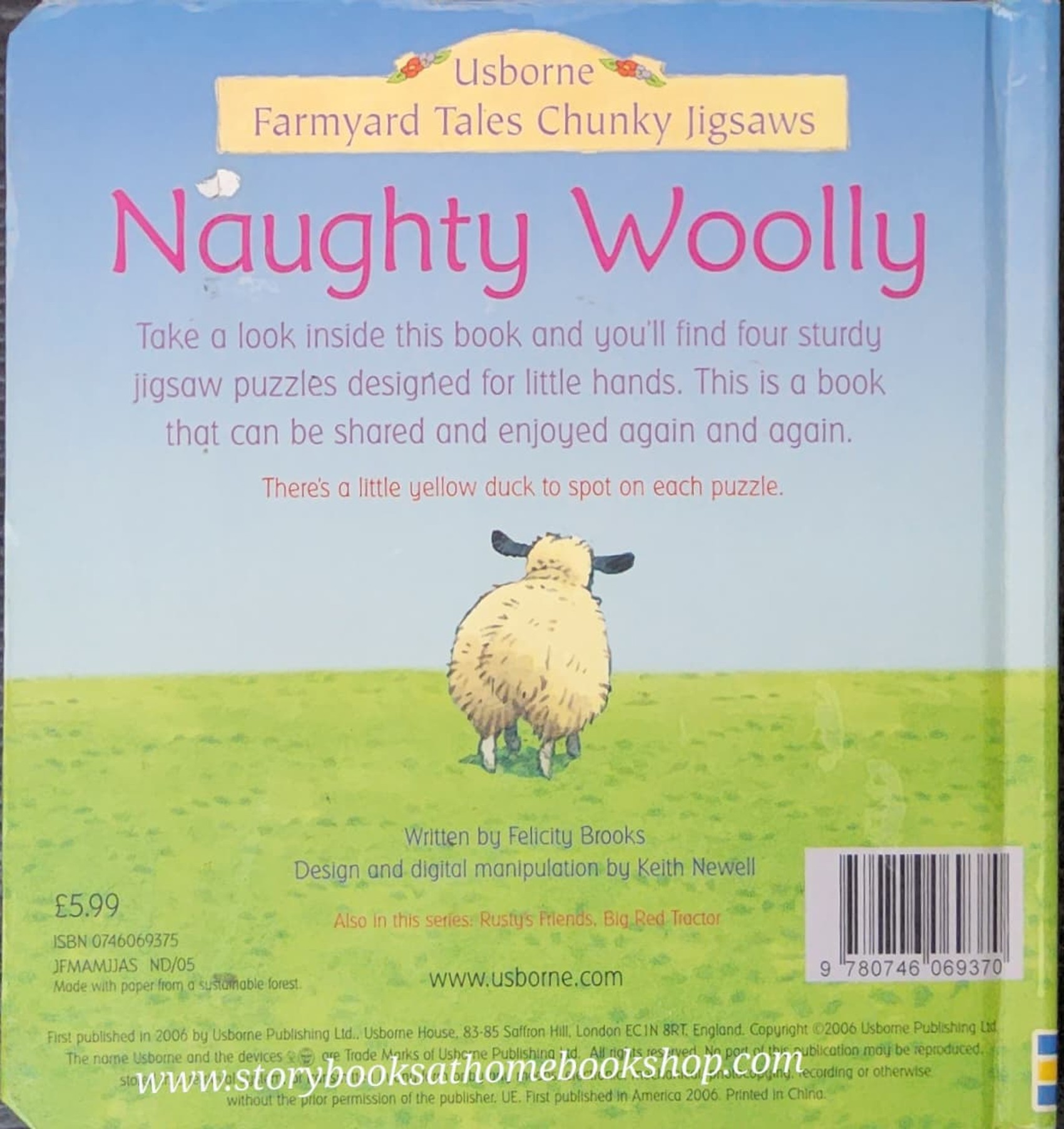 JIGSAW BOARD BOOK** 🍅🍓USBORNE FARMYARD TALES CHUNKY JIGSAWS: NAUGTY WOOLLY