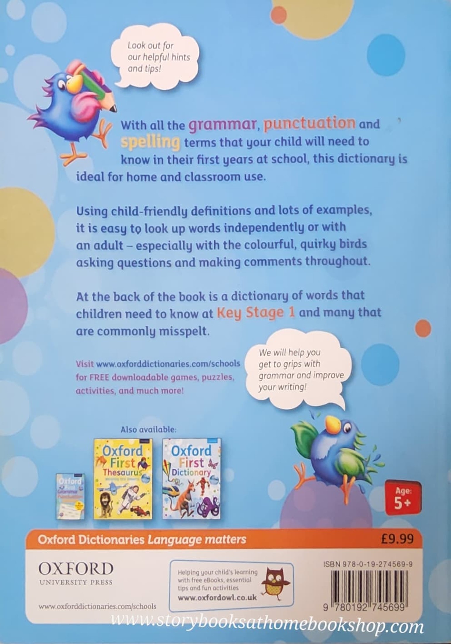 DICTIONARY BOOK ** ð
ð
OXFORD FIRST GRAMMAR,PUNCTUATION AND SPELLING DICTIONARY (AGE 5-7)