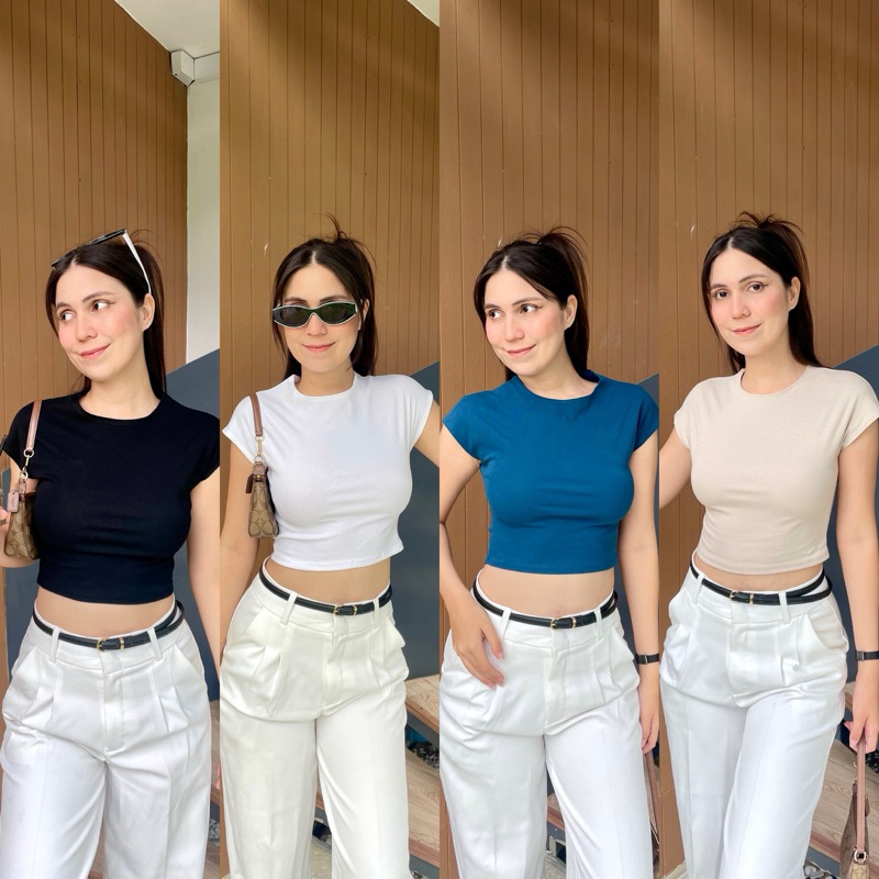 🧵Alley Top🧵 เสื้อแขนสั้น ผ้ายูนิโคล่หนา ทรงสวย
