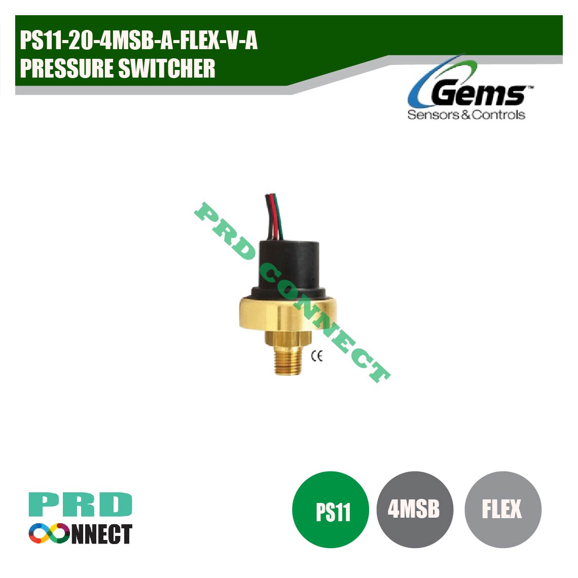PS11-20-4MSB-A-FLEX-V-A, PRESSURE SWITCHER