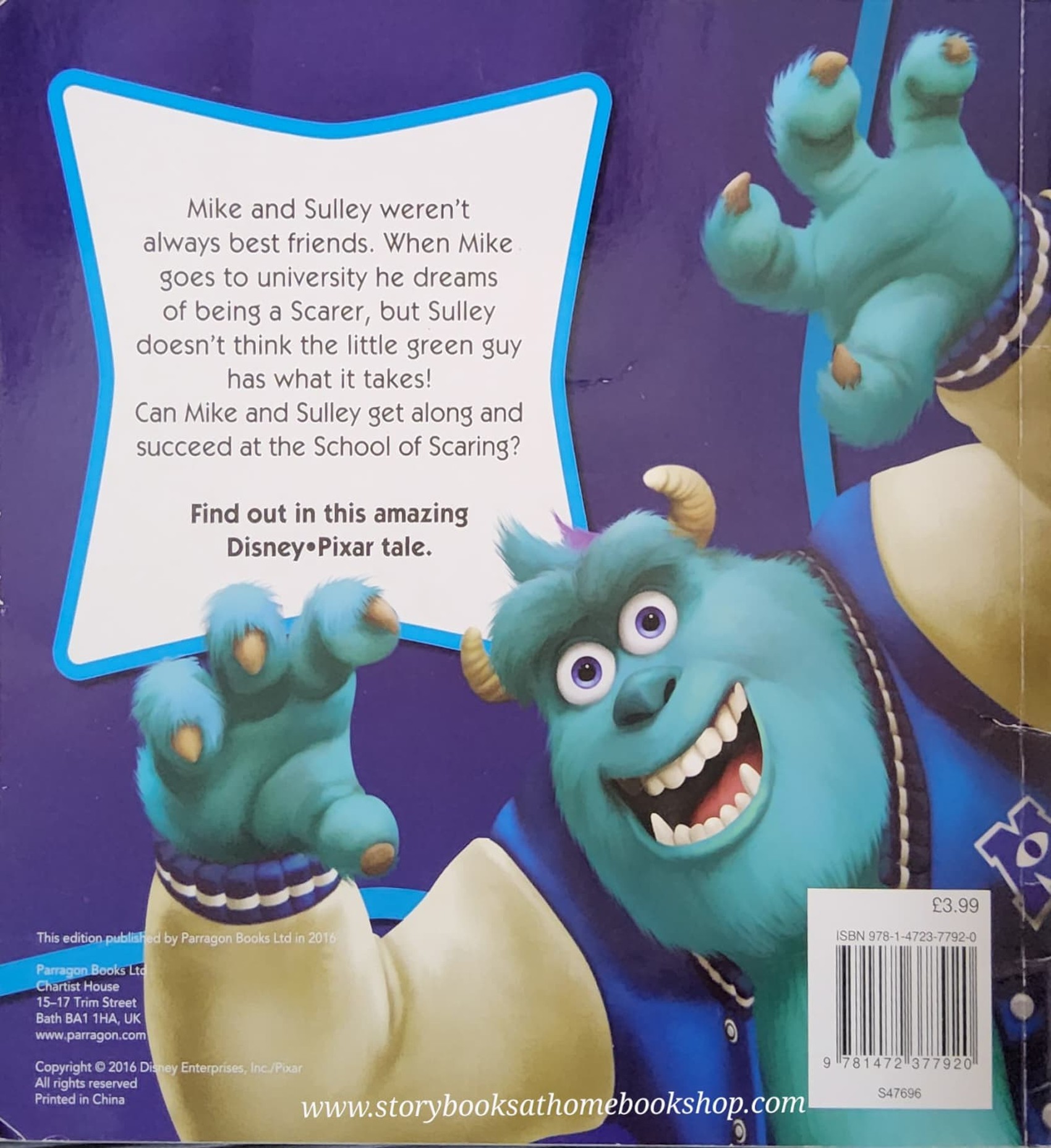 หนังสือนิทานปกอ่อน MONSTER UNIVERSITY