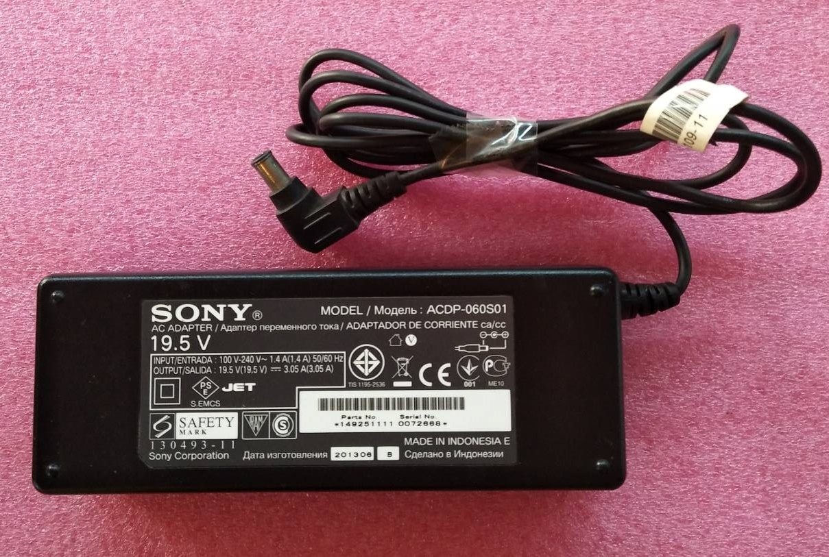 อแดปเตอร์ทีวี SONY (โซนี่) ของแท้มากับเครื่อง ขนาด 19.5 V /3.05 A