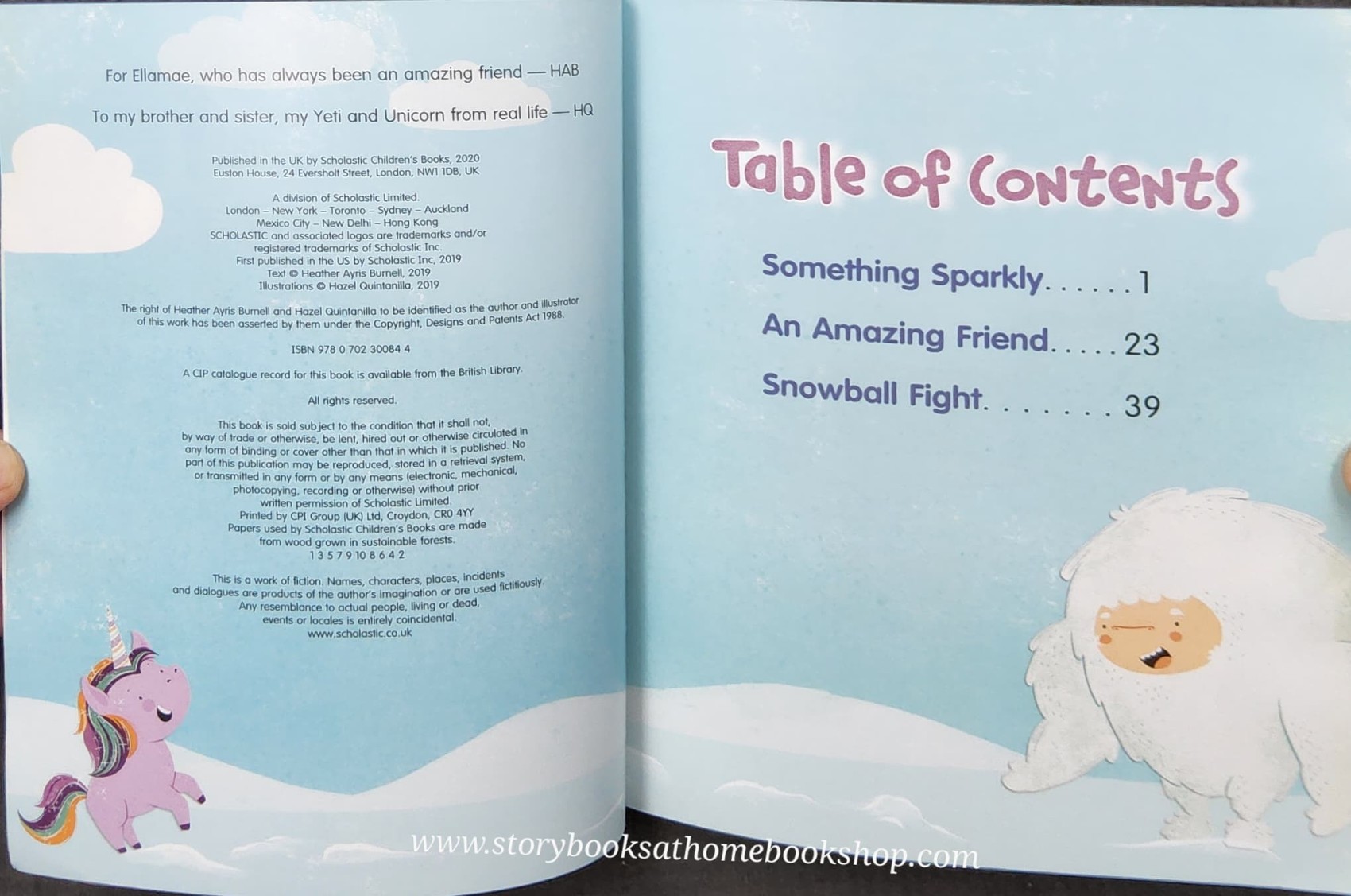 หนังสือนิทานปกอ่อน** ♥️UNICORN AN YETI SPARKLY NEW FRIENDS♥️ 📚ปกอ่อน