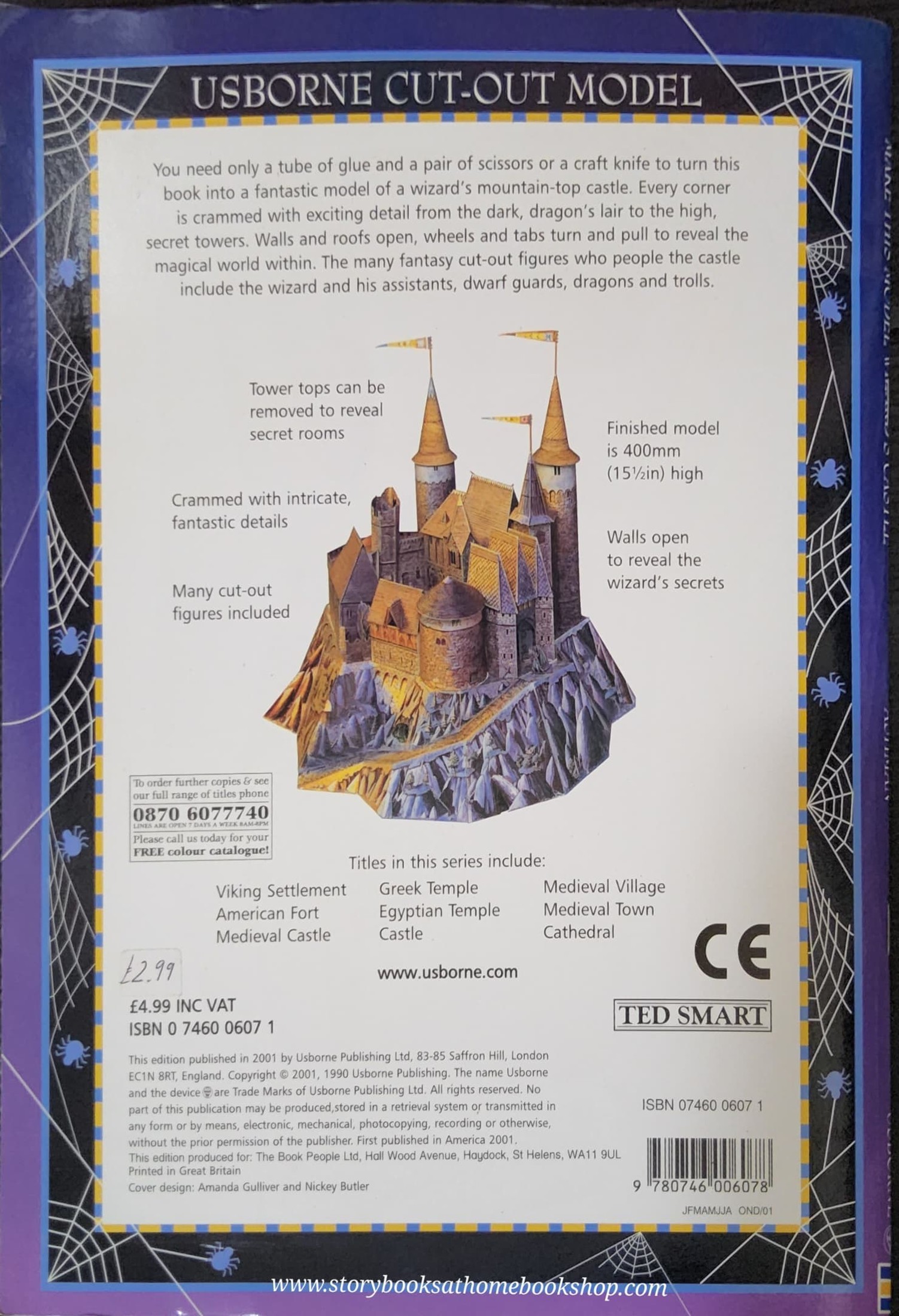 ACTIVITIES BOOK** ♥️USBORNE CUT-OUT MODEL:MAKE THIS WIZARD'S CASTLE