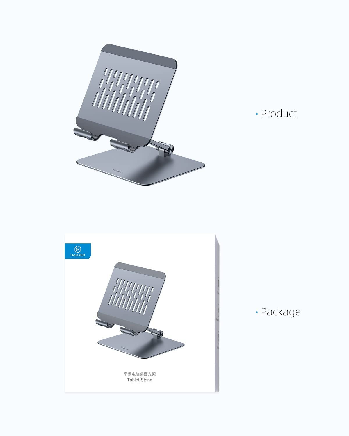 [ออกใบกำกับภาษีได้]พร้อมส่งจาก กทม Hagibis ips01 แท็บเล็ตขาตั้งขาตั้ง iPad แบบปรับความสูงอลูมิเนียมสำหรับ iPad Pro 9.7, 10.5, 12.9 Air Mini Kindle สวิทช์