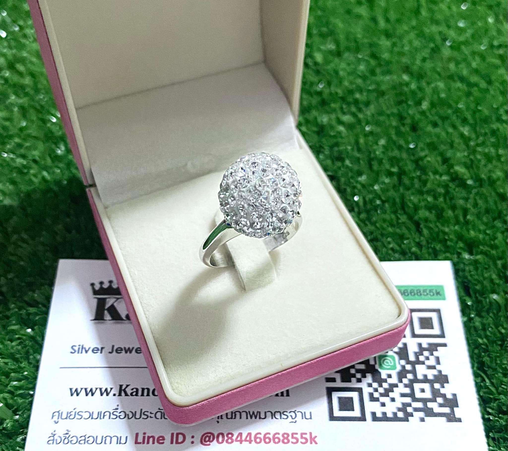 แหวนเงินแท้ ประดับเพชร งานสวยๆ ไซส์ size 49, 52, 54, 57