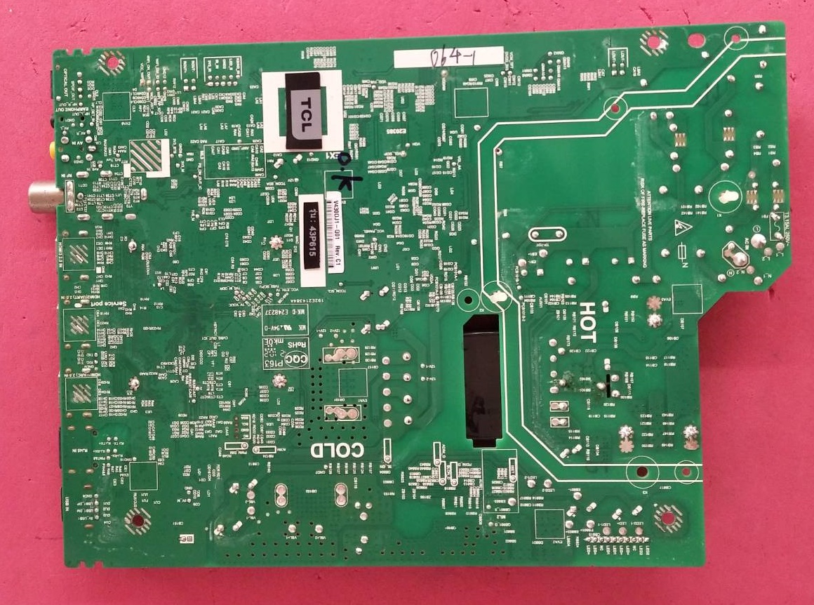 เมนบอร์ดทีวีทีซีแอล(Oneboard TV TCL) ของแท้ถอดจากเครื่อง รุ่น43P615 :TPD.RT2851T.PB771 เวอร์ชั่นทีบาร์V430DJ1-Q01