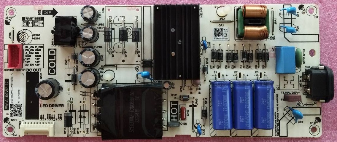 ซัพพลายทีวี ทีซีแอล TCL อะไหล่แท้มือสองถอดจากเครื่อง รุ่น 58P635 พาสบอร์ด PW.A100W2.771