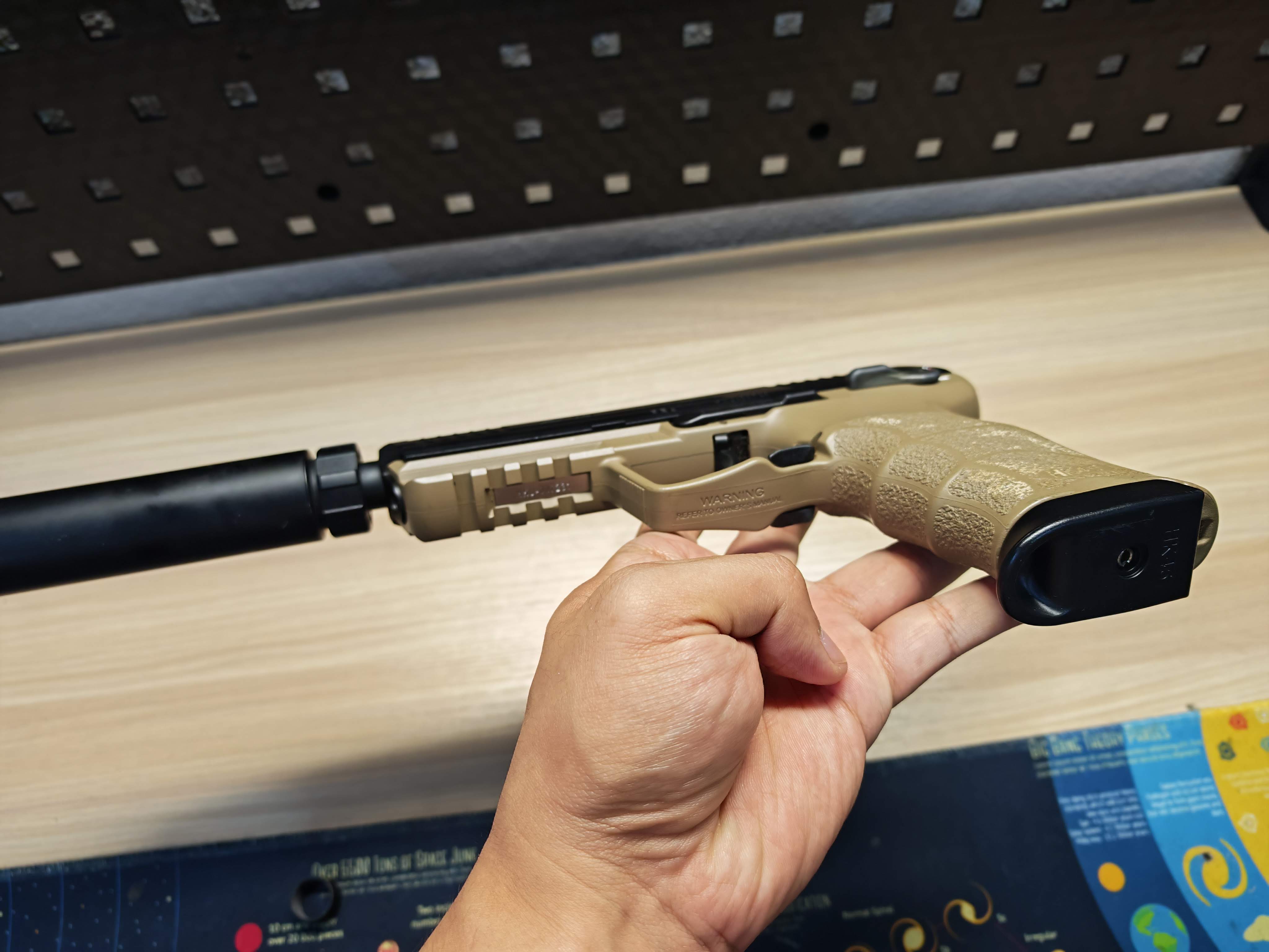 Tokyo Marui HK45 Tactical Two Tone + เก็บเสียง GBB BB Gun บีบีกัน แบบแก๊ส ปืนอัดลม มือสอง Airsoft Gun