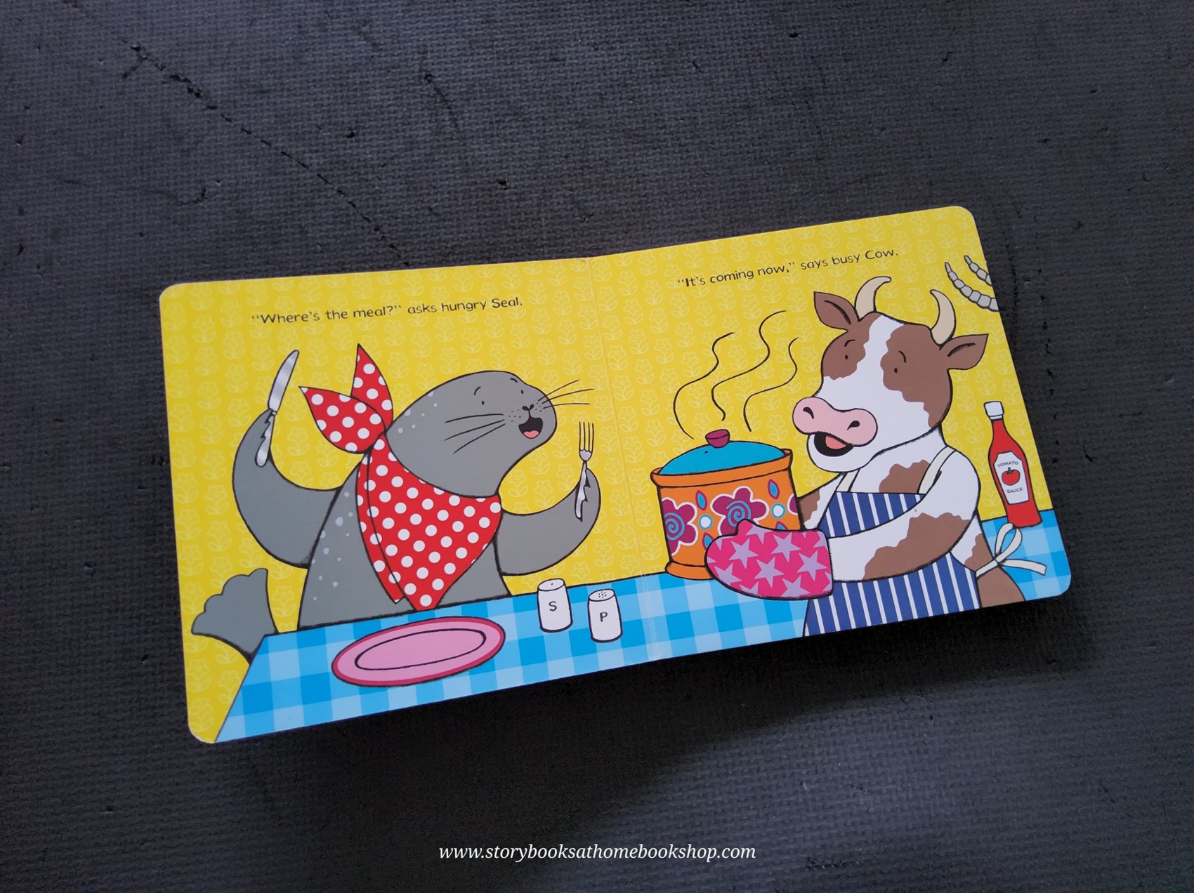 BOARD BOOK ** 🍅CHOCOLATE MOUSSE FOR GREEDY GOOSE BY JULIA DONALDSON.NICK SHARRATT