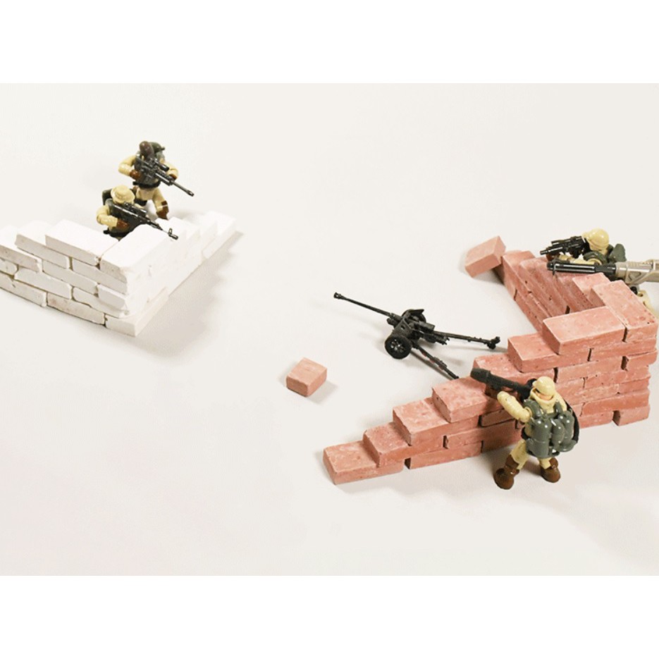 อิฐ ประกอบฉาก สร้างกำแพง โมเดล ฟิกเกอร์ Simulation Brick Model Figure 1/6 (20ก้อน)