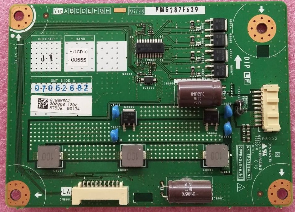 ไดร์ LEDทีวี SHARP ชาร์ป อะไหล่แท้มือสองพร้อมใช้งาน ใช้กับรุ่น LC-50SA5200X LC-50UA6800X LC-50UA6500X LC-50SA5500X พาร์ท QPWBXG798WJN