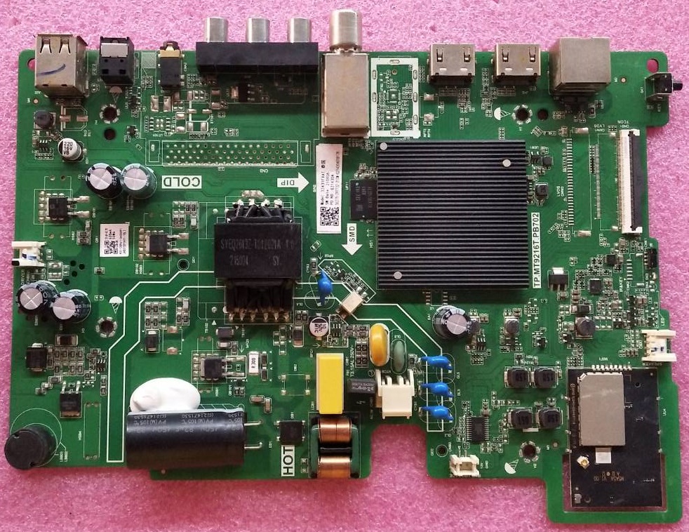 เมนเบอร์ทีวีไฮเซน HISENSE มือสองพร้อมใช้งาน ใช้กับรุ่น32A4200G พาร์ท TP.MT9216T.PB702 เวอร์ชั่นทีบาร์ HV320WHB-F56