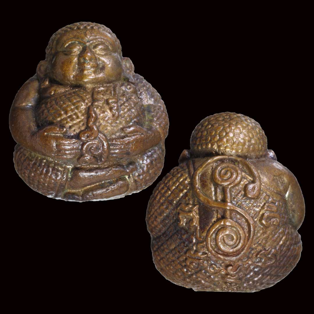 ลูกอมพระสังกัจจาย เหรียญหลวงปู่ฤาษีหลังพระพิฆเนศ หลวงพ่อพูล วัดไผ่ล้อม ปี2544