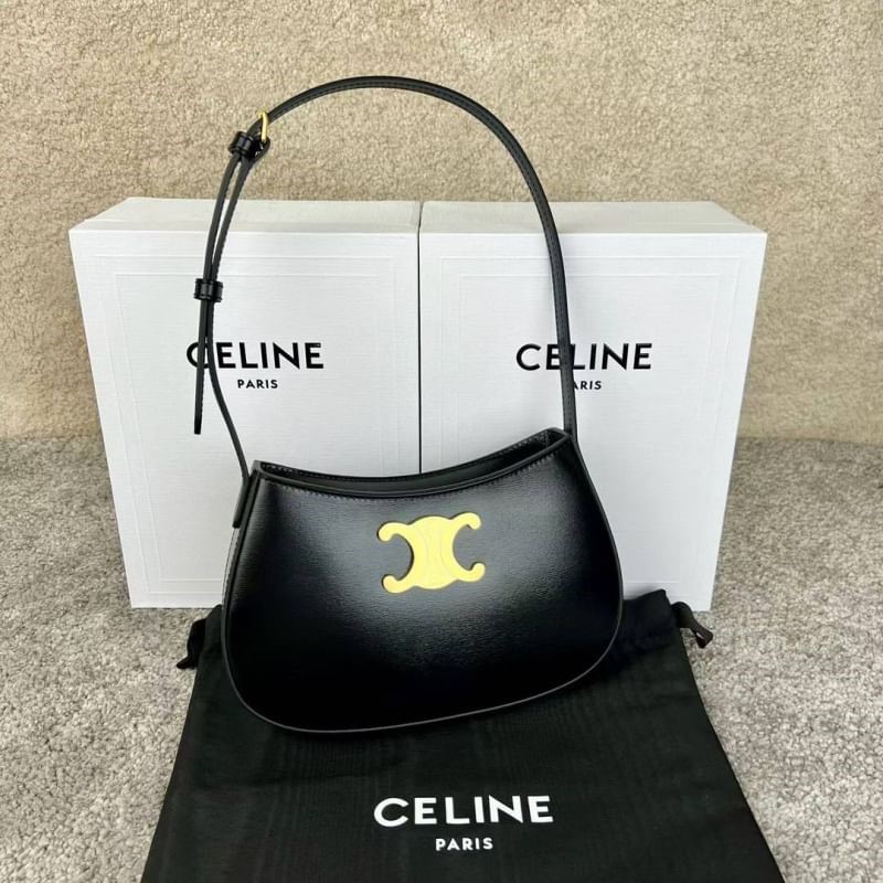 [Pre-order] Celine MEDIUM TILLY BAG IN SHINY CALFSKIN BLACK งานเกรด vip งานคุณดีที่สุด