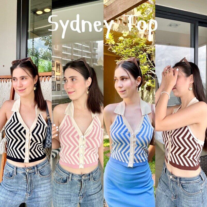 🍁Sydney Top🍁 เสื้อคอปกไหมพรม ด้านหลังแซ่บมาก ดีเทลกระดุมหน้าแกะได้