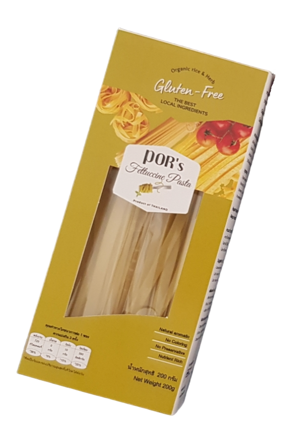 Gluten Free Fettuccine Pasta-Organic Hommali Rice & Gurmar 150g. พาสต้าเส้นแห้ง สูตร 2