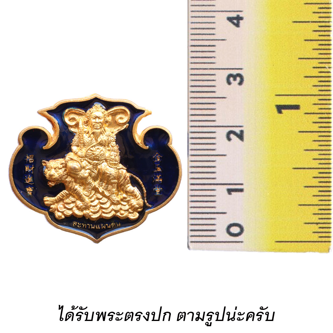 เหรียญกังสดาล เทพเจ้าไฉ่ซิงเอี๊ย วัดเล่งเน่ยยี่ ปี2553 เนื้อทองเหลือง ลงยาน้ำเงิน (พิมพ์ใหญ่)