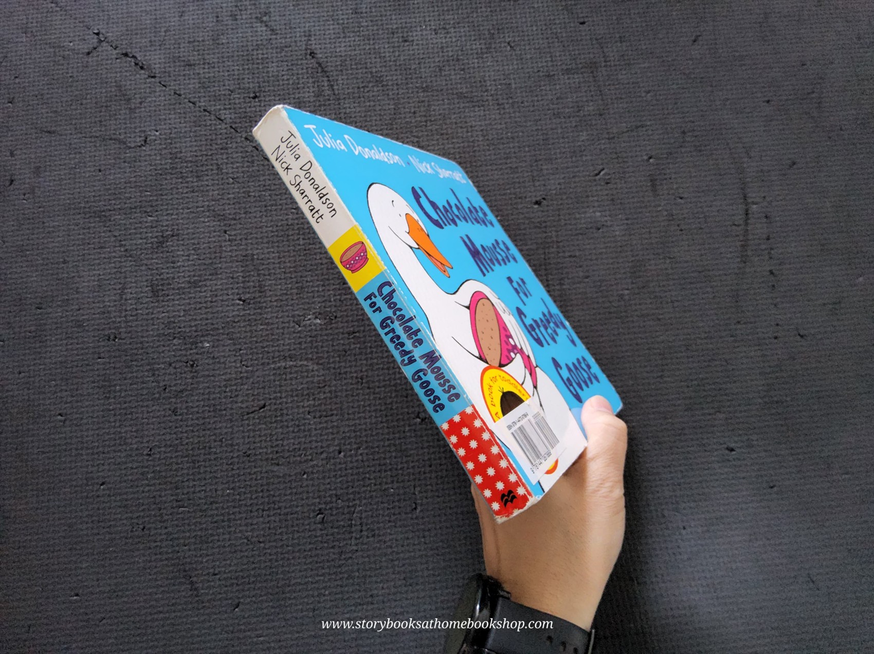 BOARD BOOK ** 🍅CHOCOLATE MOUSSE FOR GREEDY GOOSE BY JULIA DONALDSON.NICK SHARRATT