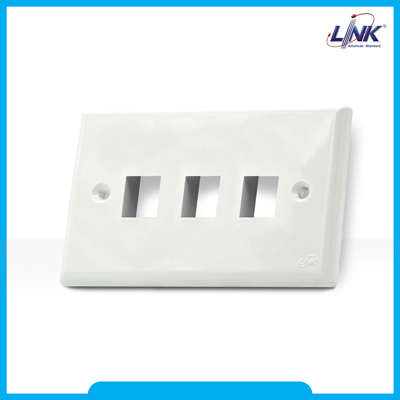 SHINY FACE PLATE 3 PORT หน้ากากขาวมันเงา