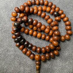 ประคำลูกหวาย ครูบาชัยยะวงศา ได้มาจากพระวัดพระบาทห้วยต้ม สภาพเป็นเงางามแตกลายงา มีสีดำแซม ไม่ทราบว่าเกิดจากอะไร บางคนว่าเป็นเพราะความแก่-อ่อน ของประคำ