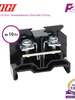 PTU-40 (10 pcs) : เทอมินอลบล็อค (แพ็ค10ตัว) 40A / 5.5mm² (UL 35A) AWG12~10 (Screw) With Spring M4 - Togi / Toyogiken - Terminal Block by pik2pak.com #ซื้อเป็นแพ็คถูกกว่า