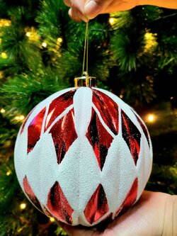 ลูกบอลคริสต์มาสคัดพิเศษ ขนาด15cm. สวย