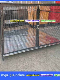 ตะแกรงทิ้งขยะขนาดใหญ่แบบมีประตู