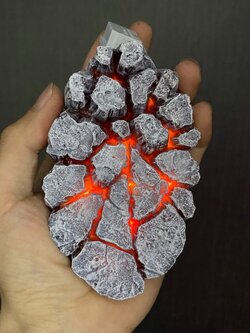 GK003ฉากพื้นหิน (มีไฟ) ไดโมราม่า ฐานวางโมเดล ฟิกเกอร์ งานฉาก งานเรซิ่น GK Resin Diorama ground Model Figure