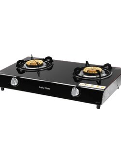 เตาแก๊ส 2 หัว เซฟตี้ 2 ระดับ ยี่ห้อ Lucky Flame รุ่น AG-112SSC