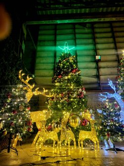 ต้นคริสต์มาสปลอม12ฟุตสวยๆพร้อมของตกแต่งรอบต้น