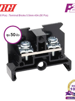 PT-40 (50 pcs) : เทอมินอลบล็อค (แพ็ค50ตัว) 40A / 5.5mm² (UL 40A) AWG18~10 (Screw) M4 - Togi / Toyogiken - Terminal Block by pik2pak.com #ซื้อเป็นแพ็คถูกกว่า