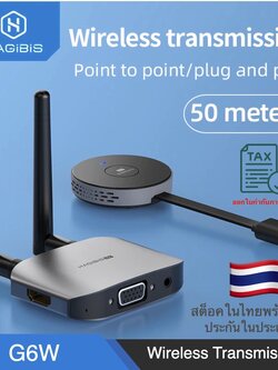 [ออกใบกำกับภาษีได้]พร้อมส่งจาก กทม Hagibis G6W ไร้สาย HDMI Video Transmitter & Receiver Extender จอแสดงผล Dongle สำหรับทีวีโปรเจคเตอร์ Switch