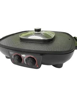 เตาปิ้งย่าง เตาหมูกระทะไฟฟ้า พร้อมหม้อ สุกี้ ชาบู ขนาด 1800W MD รุ่น BBQ-1801