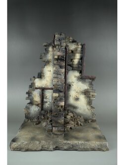 Diorama 1/6 งานฉากไดโอราม่า ฉากซากกำแพงสูง32CM งานผ้า 1/6 12นิ้ว