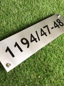 ป้ายเลขที่บ้าน แผ่นเรียบกัดกรด
